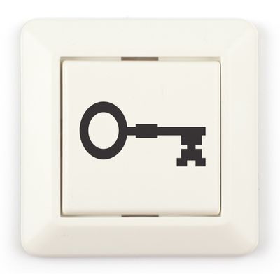 Switch for door, old key