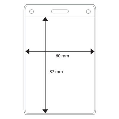 Plastic pocket vertical, 60x87 mm, E80, reinforced