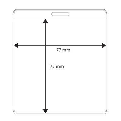 Plastic pocket vertical, 77 x 77 mm