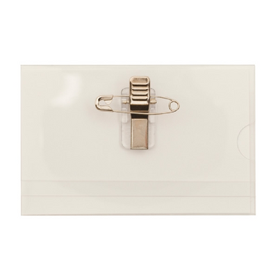 Congress badge 90x57 mm with safety pin and clip