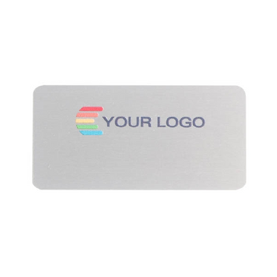 Name badge, Aluminum, Aluline, rectangular, silver, 60x30 mm