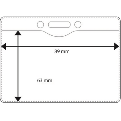 Plastic pocket horizontal, 89x63mm