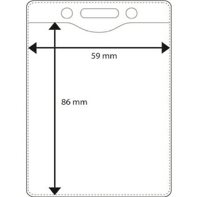 Plastic pocket vertical, 59 x 86 mm