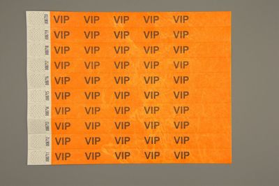 Numbered event wristband, Tyvek