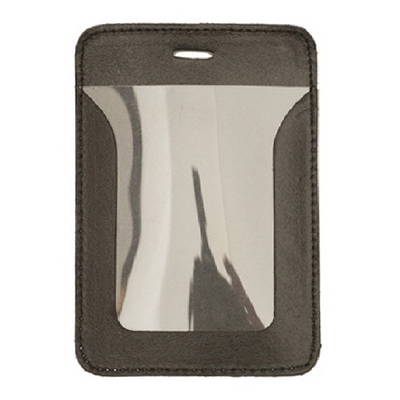 Vertical plastic sleeve, 69x86 mm, leather pocket