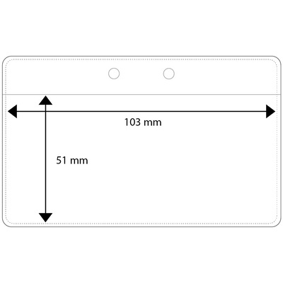 Plastic pocket horizontal, 103 x 51 mm