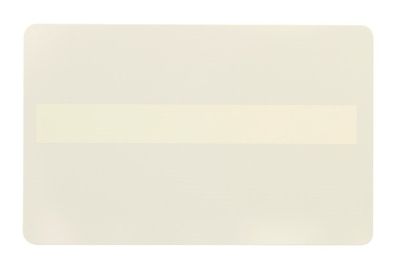White plastic card with signature panel