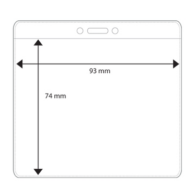 Plastic pocket horizontal, 93 x 74 mm