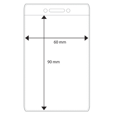 Plastic pocket vertical, 60x90 mm