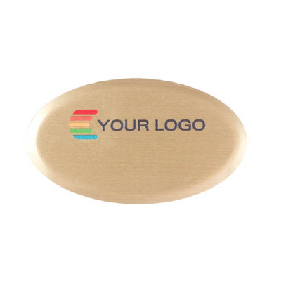 Namebadge Aluminum, Aluline, oval, gold, 60x34 mm