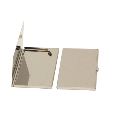 Business card holder for 1-2 cards, Nickel-plated metal