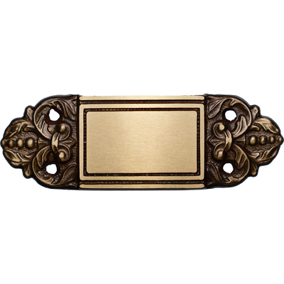 Mässingsskylt Bostad oxiderad