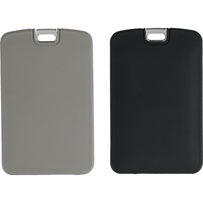 Grey silicone badge holder for standard CR80 cards