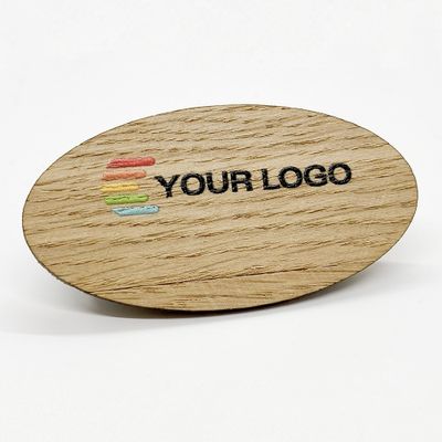 Namebadge in Oak, Woodline Oval