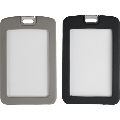 Black silicone badge holder for standard CR80 cards