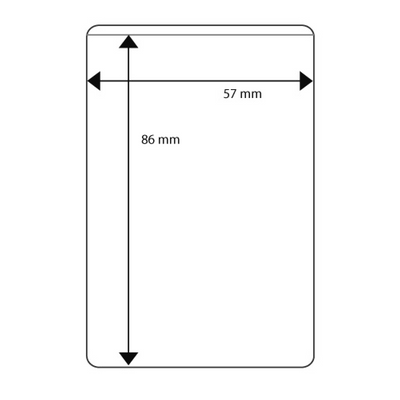 Vertical plastic sleeve, 57 x 86 mm, protective sleeve