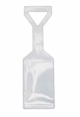 Luggage plastic pouch with integrated hole, CR80, 54 x 90 mm