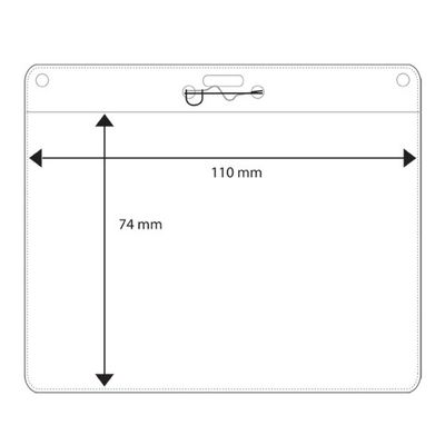 Plastic pocket horizontal, 110 x 74 mm
