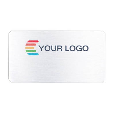 Name badge, Aluminum, Aluline, rectangular, silver/grey, 60x30 mm