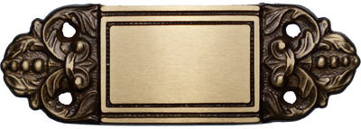 Mässingsskylt Bostad oxiderad