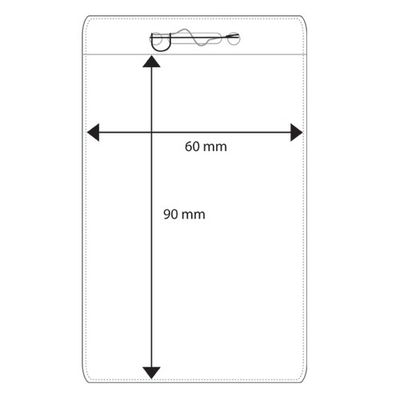 Plastic pocket, vertical 60x90 mm