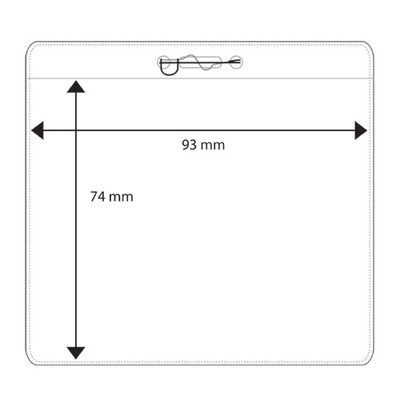 Plastic pocket horizontal, 93 x 74 mm