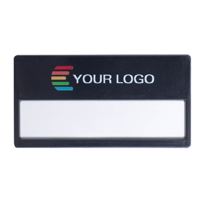 Name badge with window, Pin & Pocket, rectangular