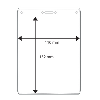 Plastic pocket, vertical 110x152 mm, A6 sturdy