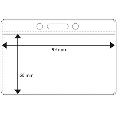 Plastic pocket horizontal, 99 x 68 mm