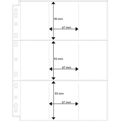 Vertical plastic sleeve, 9-card binder pocket
