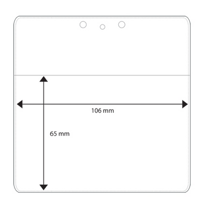Plastic pocket, horizontal 106 x 65 mm