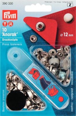 Tryckknapp Anorak silver 12mm