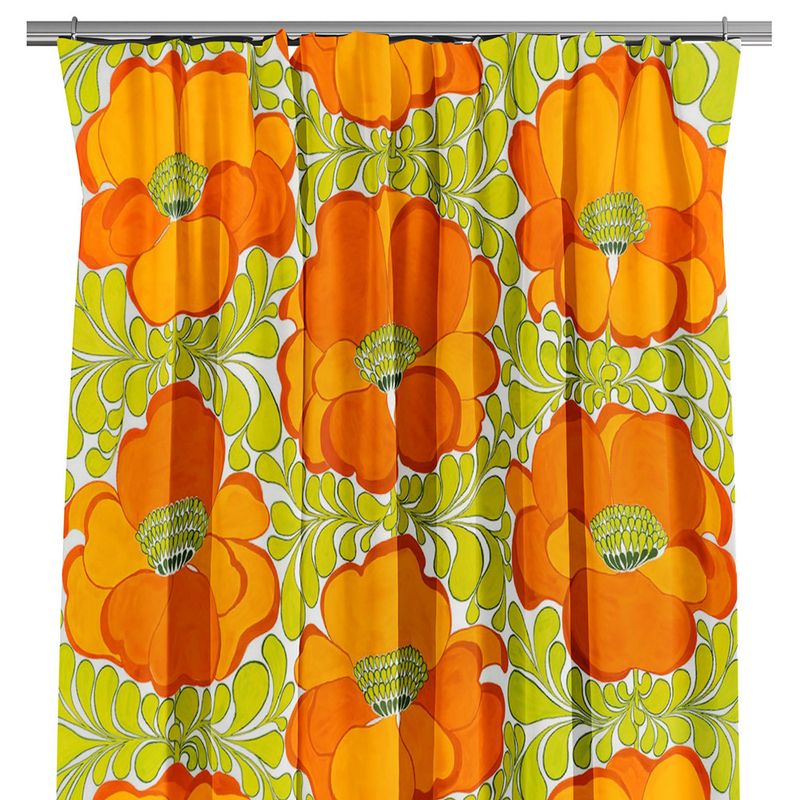 Love grön-orange tyg på metervara - Rosahuset.com