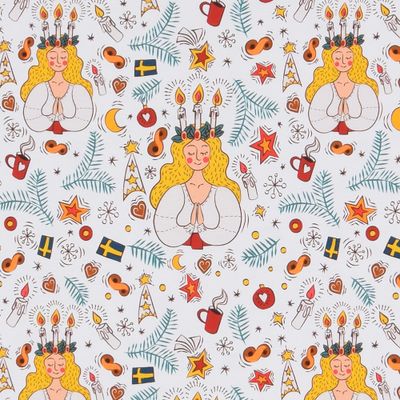Lucia white jersey fabric