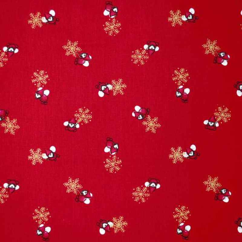 Gnistan röd jultyg på metervara från Arvidssons textil