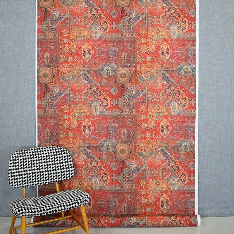 Oriental curtains and decorative fabrics with print of oriental carpets sold by the meter online at pinkhousefabrics.com.