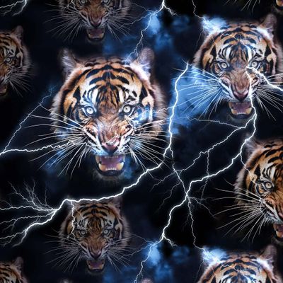 Tiger blixt jersey fabric