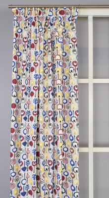 Pomona curtains  with a retro motif- pinkhousefabrics.com