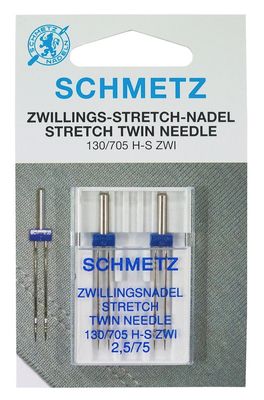 Twin needle stretch 2.5 mm 2-pack