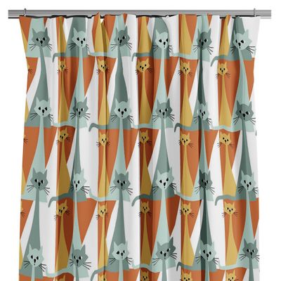 Kitty orange curtains - 240cm