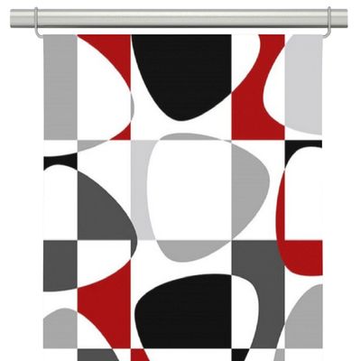 Mosaik red-black panel curtains