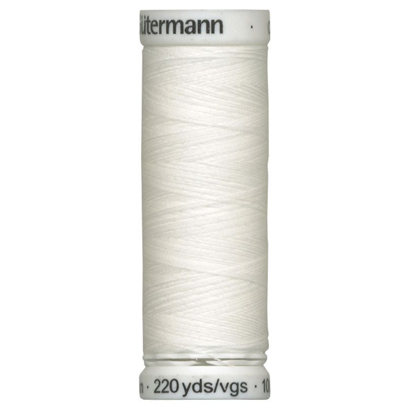 Alla tygers tråd 200m från gutermann Col. 800, kvalitets sytråd i vitt från tyska Gütermann i 100% polyester.