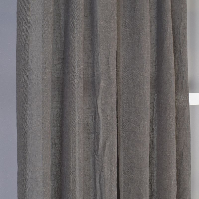 Mirja dark grey linen curtain lengths 2-pack - pinkhousefabrics.com