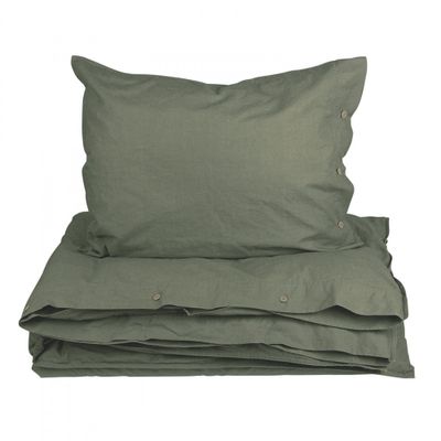 Hygge dark green duvet cover and pillowcase 220x210cm