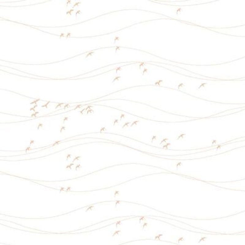 Flyttfåglar guld tyg på metervara från Arvidssons textil