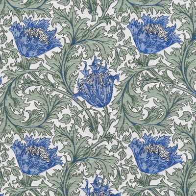Blue anemone furniture fabric