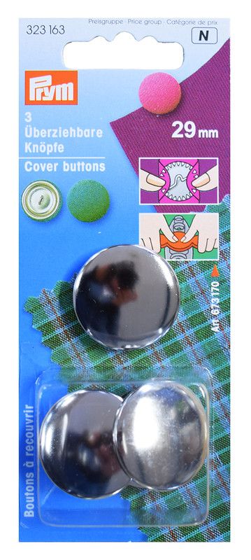 Klä-på-knapp 29 mm knappform för att klä knappar med tyg och matcha möbler, kläder, sänggavel m.m. - PRYM sybehör