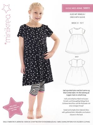 Minikrea klänning med ärm 50011 basmönster på klänning för barn 0-10år. (stlk. 56-146)