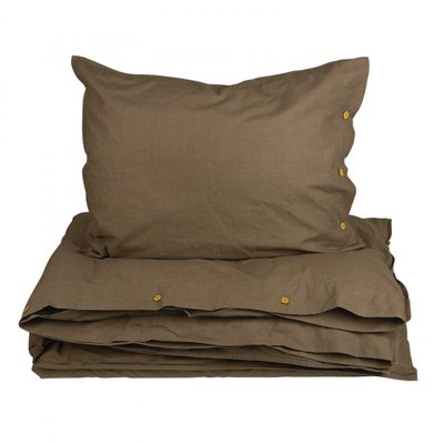 Hygge brun duvet cover and pillowcase 150x210cm