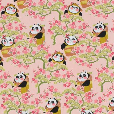 Poplin Kung Fu panda rosa bomull